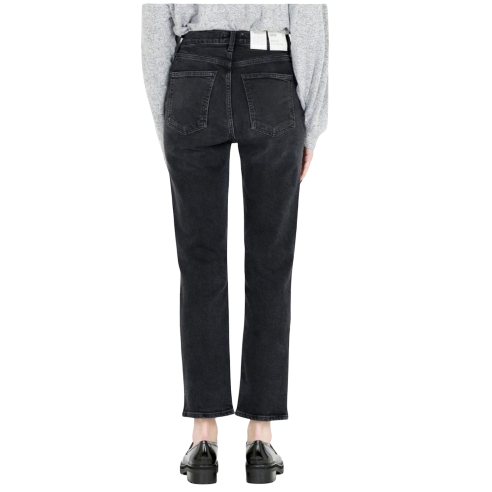 Agolde Wilder Mid Rise Comfort Straight Leg Organic Jean Panoramic Black Size 30 - Picture 7 of 16